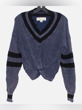 Vintage Havana Sweater Y2K Academia Cottage Preppy Old Money Grunge Blue Medium